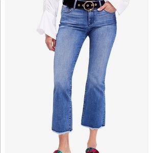 Free people raw hem straight crop jeans  new